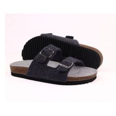 Dép đế trấu birken 2 khoá vải dạ Premium HISHOO B093