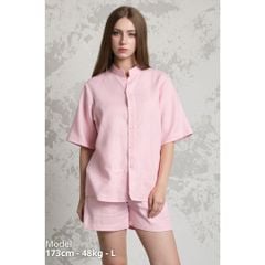 Quần short nữ Linen Solene HISHOO Thoáng mát giữ form mặc đi chơi đi làm Q1G001