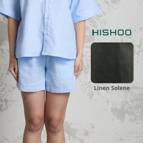 Quần short nữ Linen Solene HISHOO Thoáng mát giữ form mặc đi chơi đi làm Q1G001