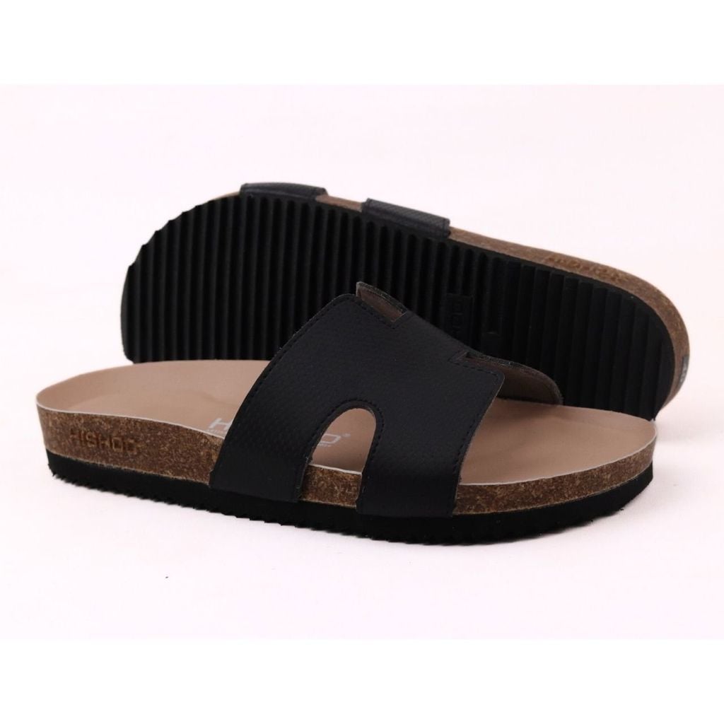 Dép đế trấu birken chữ H Crosshatch Premium HISHOO B095