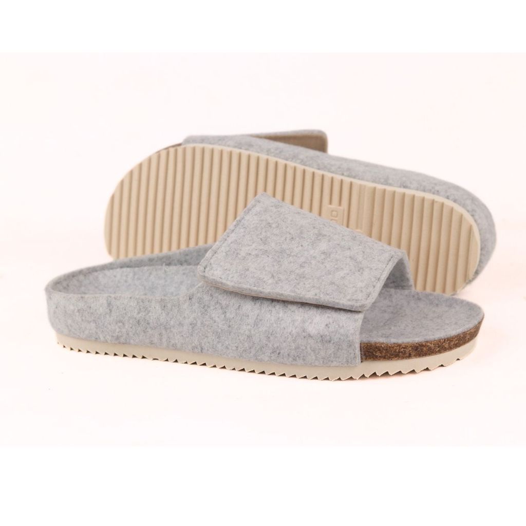 Dép đế trấu birken xé dán vải dạ Premium HISHOO B108