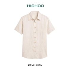 Áo Sơ Mi Nữ Nút GỗRelax Form Rộng, Cổ Thường, Lai Ngang Linen Solene Vải Mềm Mát HISHOO A1G003