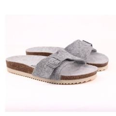 Dép đế trấu birken 1 khóa vải dạ Premium HISHOO B113