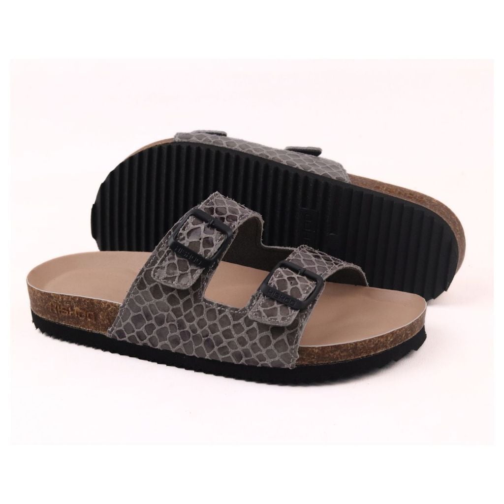 Dép đế trấu birken 2 khoá Vân Đá premium HISHOO B093