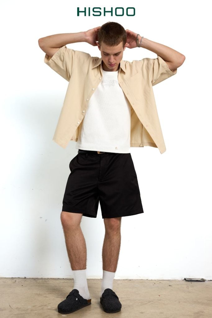 Quần short nam kaki Formax HISHOO Thoáng mát giữ form mặc đi chơi đi làm Q2T001