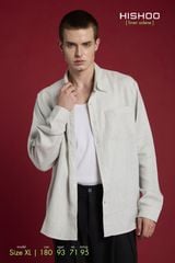 Áo Sơ Mi Nam Tay Dài Relax Form Rộng, Cổ Thường, Lai Ngang Linen Solene Vải Mềm Mát HISHOO A2T003