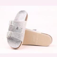 Dép đế trấu birken 2 khoá vải dạ Premium HISHOO B093