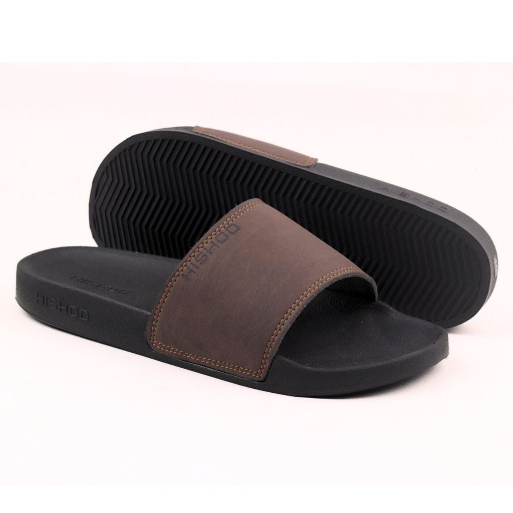 Dép quai ngang da bò Nâu HISHOO U114