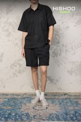 Dép đế trấu sục Boston quai ngang xám Demin Premium HISHOO B109