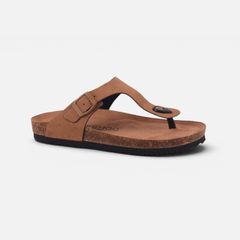 Dép đế trấu birken quai ngang xỏ ngón da lộn premium HISHOO H116