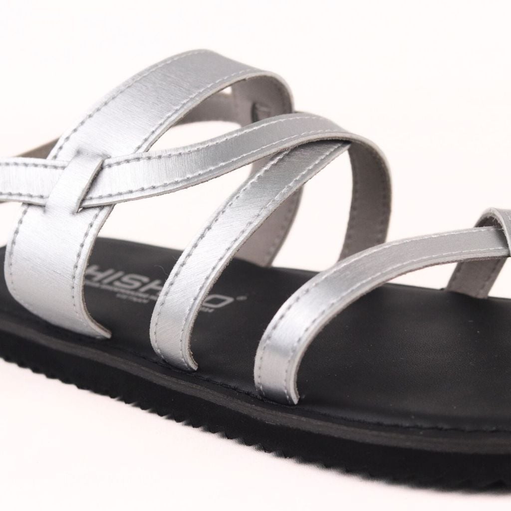 Dép Sandal Daily Trek sandal (sandal đi bộ đường dài) Nam quai chéo Bạc lót da premium Felix HISHOO P030