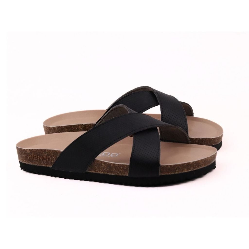 Dép đế trấu birken quai chéo Crosshatch Premium HISHOO B096