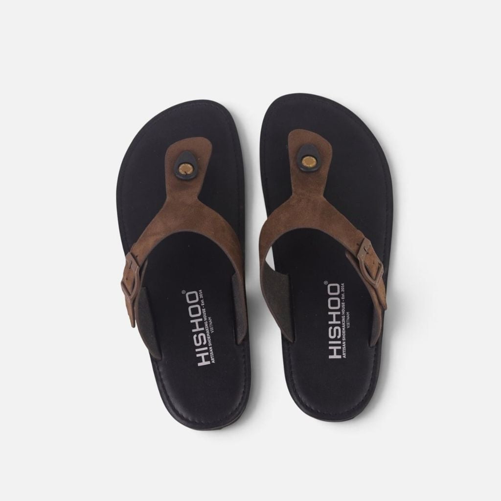 Dép lê bệt Daily Trek sandal (sandal đi bộ đường dài) Nam xỏ ngón da lộn premium Felix HISHOO L116
