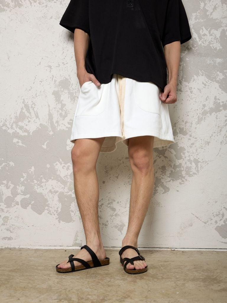 Dép đế trấu birken quai ngang xỏ ngón MẶT ĐEN da bò HISHOO M098