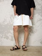 Dép đế trấu birken quai ngang xỏ ngón MẶT ĐEN da bò HISHOO M098