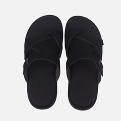 Dép lê bệt Nam quai ngang xỏ ngón khóa da lộn lót da premium Manto 6 HISHOO K008