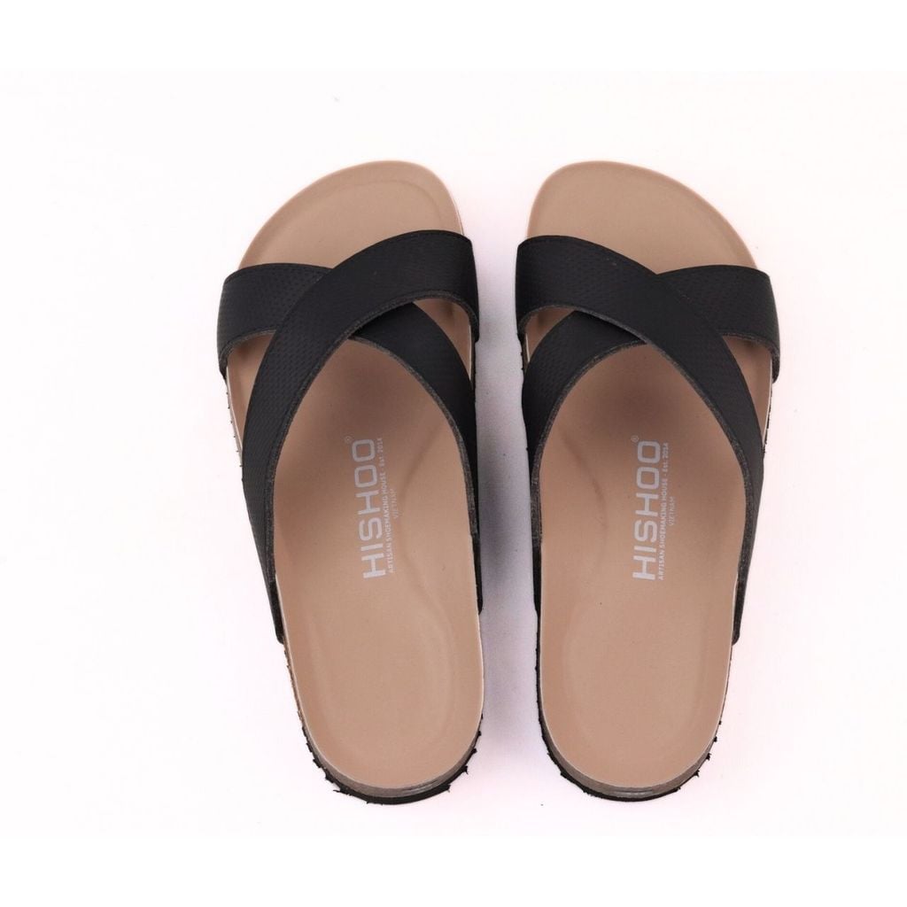 Dép đế trấu birken quai chéo Crosshatch Premium HISHOO B096