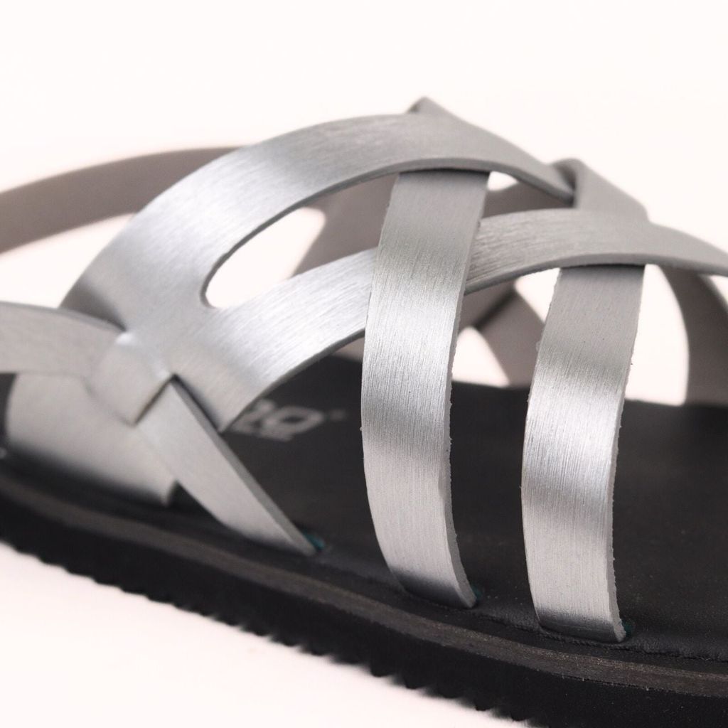 Dép Sandal Daily Trek sandal (sandal đi bộ đường dài) Nam quai chéo xỏ ngón Bạc lót da premium Felix HISHOO P010