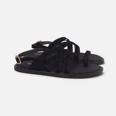Dép Sandal lê bệt Nam quai ngang chéo xỏ ngón da lộn premium Manto 6 HISHOO K010