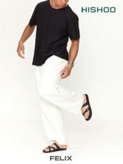 Dép lê bệt Daily Trek sandal (sandal đi bộ đường dài) Nam xỏ ngón lót da premium Felix HISHOO P098