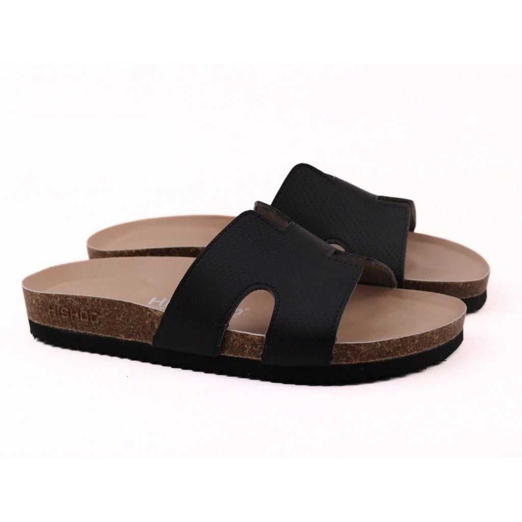 Dép đế trấu birken chữ H Crosshatch Premium HISHOO B095