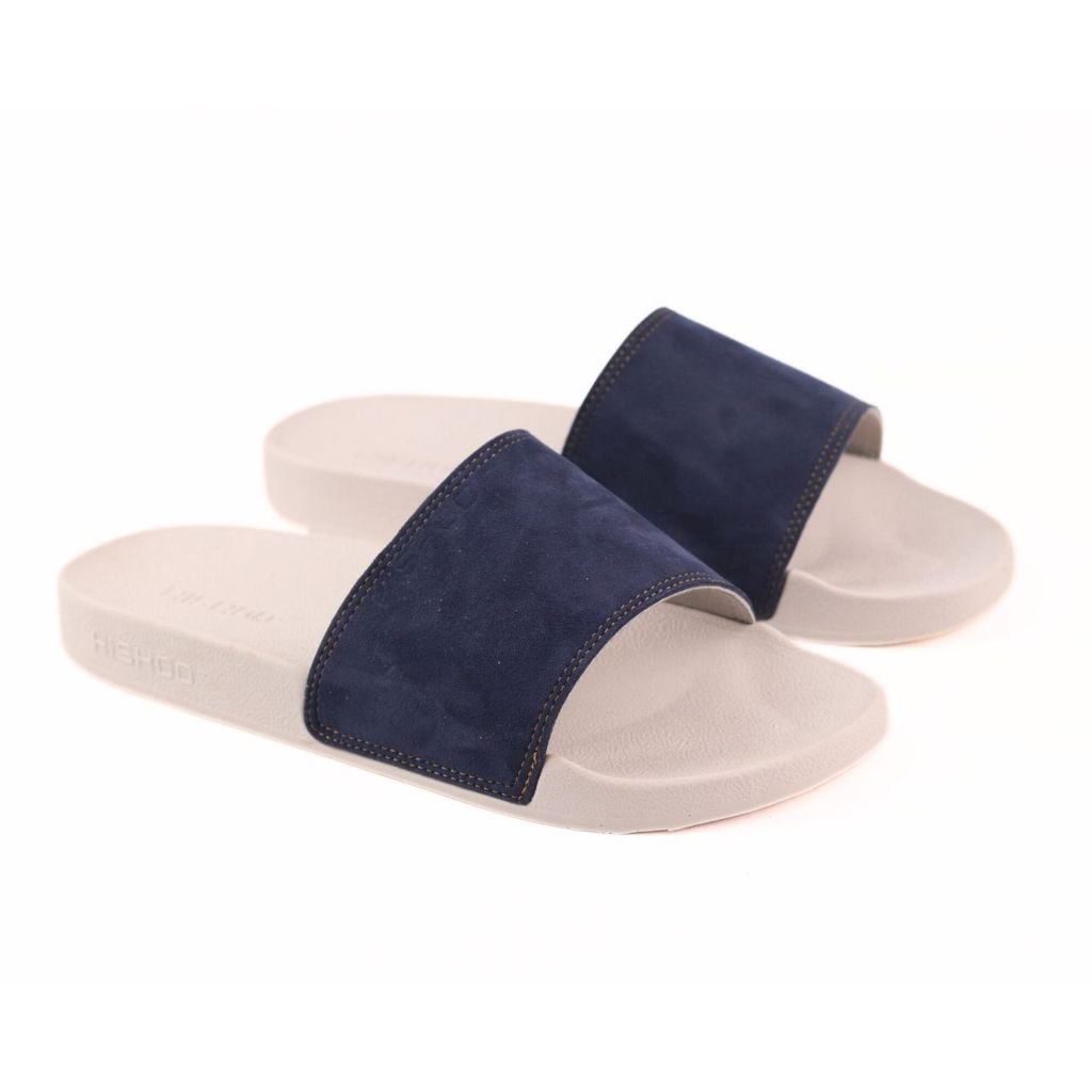 Dép quai ngang Nubuck Xanh navy HISHOO U111