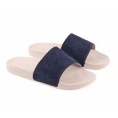 Dép quai ngang Nubuck Xanh navy HISHOO U111