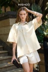 Áo Sơ Mi Nữ Relax Form Rộng Linen Solene Vải Mềm Mát HISHOO AG002