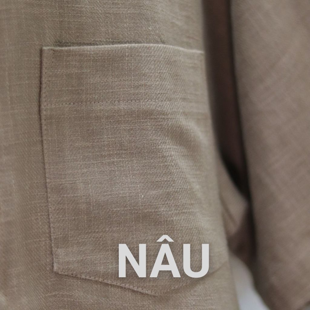 Áo Sơ Mi Nam Tay Dài Relax Form Rộng, Cổ Danton, Lai Ngang Linen Solene Vải Mềm Mát HISHOO A2T004