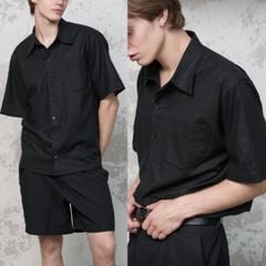 Áo Sơ Mi Nam Relax Form Rộng, Cổ Thường, Lai Ngang Linen Solene Vải Mềm Mát HISHOO A1T003
