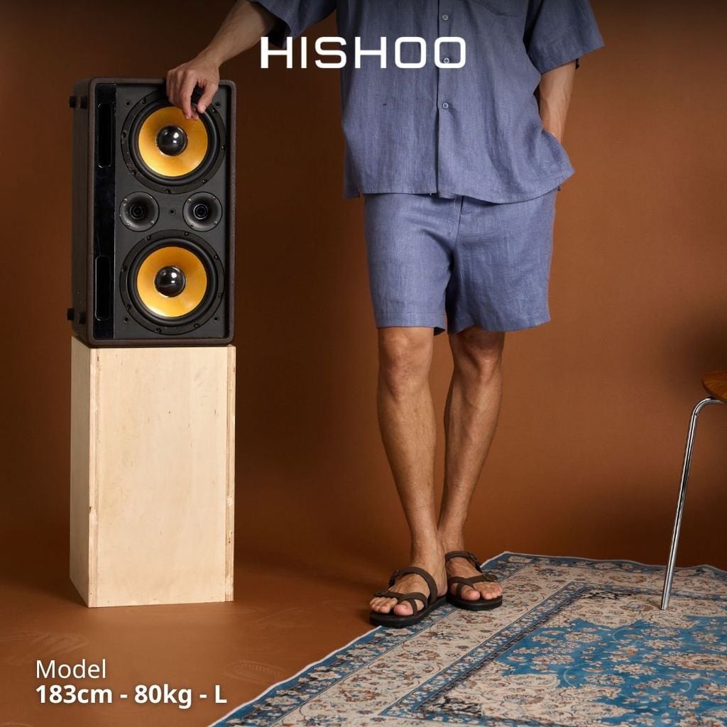 Quần short nam Linen Solene HISHOO Thoáng mát giữ form mặc đi chơi đi làm Q1T001