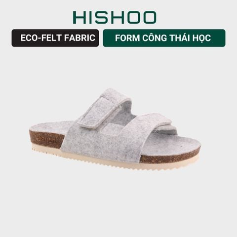 Dép đế trấu birken xé dán vải dạ Premium HISHOO B105