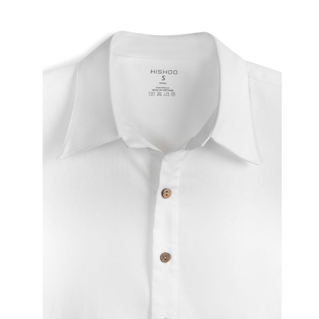 Áo Sơ Mi Rêu Nút Gỗ Nam Tay Dài Relax Form Rộng, Cổ Thường, Lai Ngang Linen Solene Vải Mềm Mát HISHOO A2T003