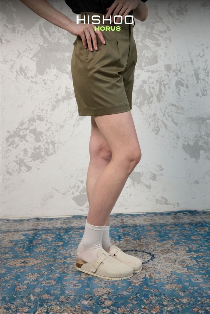 Dép đế trấu sục Boston quai ngang vân Craquelure Premium HISHOO B109