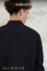 Áo Sơ Mi Nam Tay Dài Relax Form Rộng, Cổ Polo Tàu Vuông, Xẻ V Linen Solene Vải Mềm Mát HISHOO A3T002