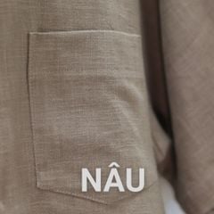 Áo Sơ Mi Nam Tay Dài Relax Form Rộng, Cổ Thường, Lai Ngang Linen Solene Vải Mềm Mát HISHOO A2T003