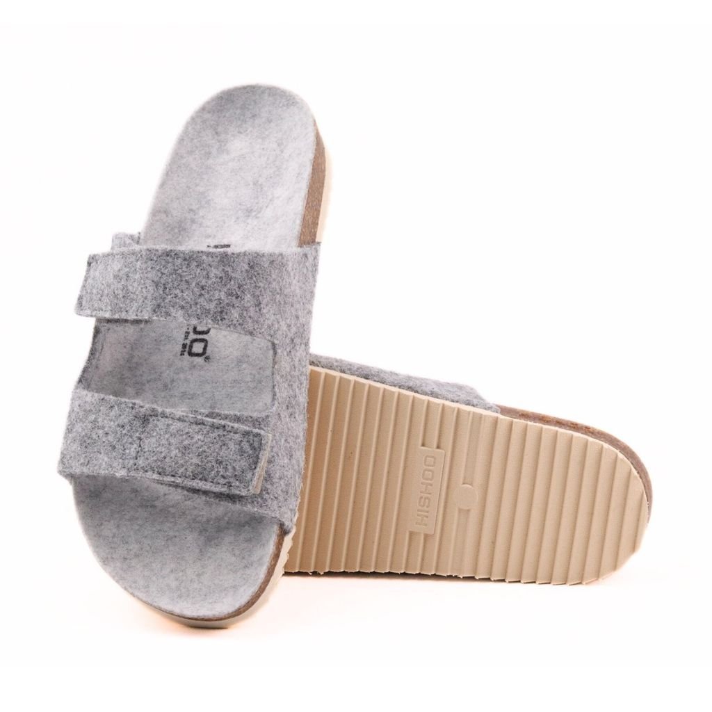Dép đế trấu birken xé dán vải dạ Premium HISHOO B105