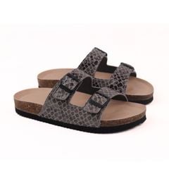 Dép đế trấu birken 2 khoá Vân Đá premium HISHOO B093