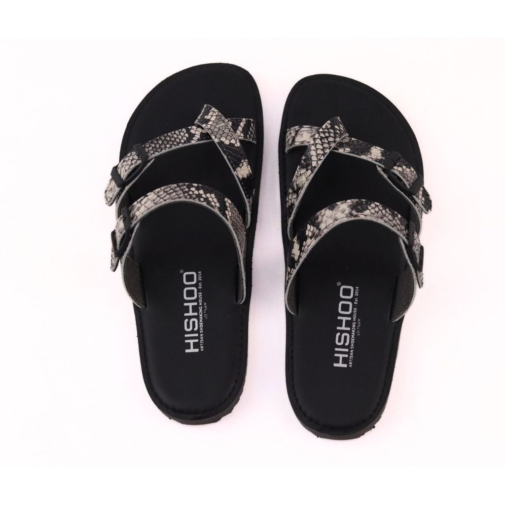 Dép lê bệt Daily Trek sandal (sandal đi bộ đường dài) Nam da rắn xỏ ngón lót da premium Felix HISHOO P098