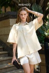 Áo Sơ Mi Nữ Relax Form Rộng Linen Solene Vải Mềm Mát HISHOO AG002