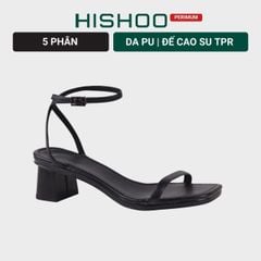 Giày Sandals Nữ Cao Gót 5cm Quai Mảnh Hishoo S026