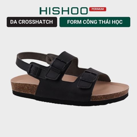Dép đế trấu sandal birken quai ngang Crosshatch Premium HISHOO B102
