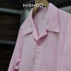 Áo Sơ Mi Nữ Relax Form Rộng, Cổ Bác Sĩ, Lai Ngang Linen Solene Vải Mềm Mát HISHOO A1G004