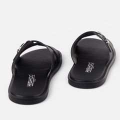Dép lê bệt Nam quai ngang 1 khóa lót da  Crosshatch premium Manto 6 HISHOO W003
