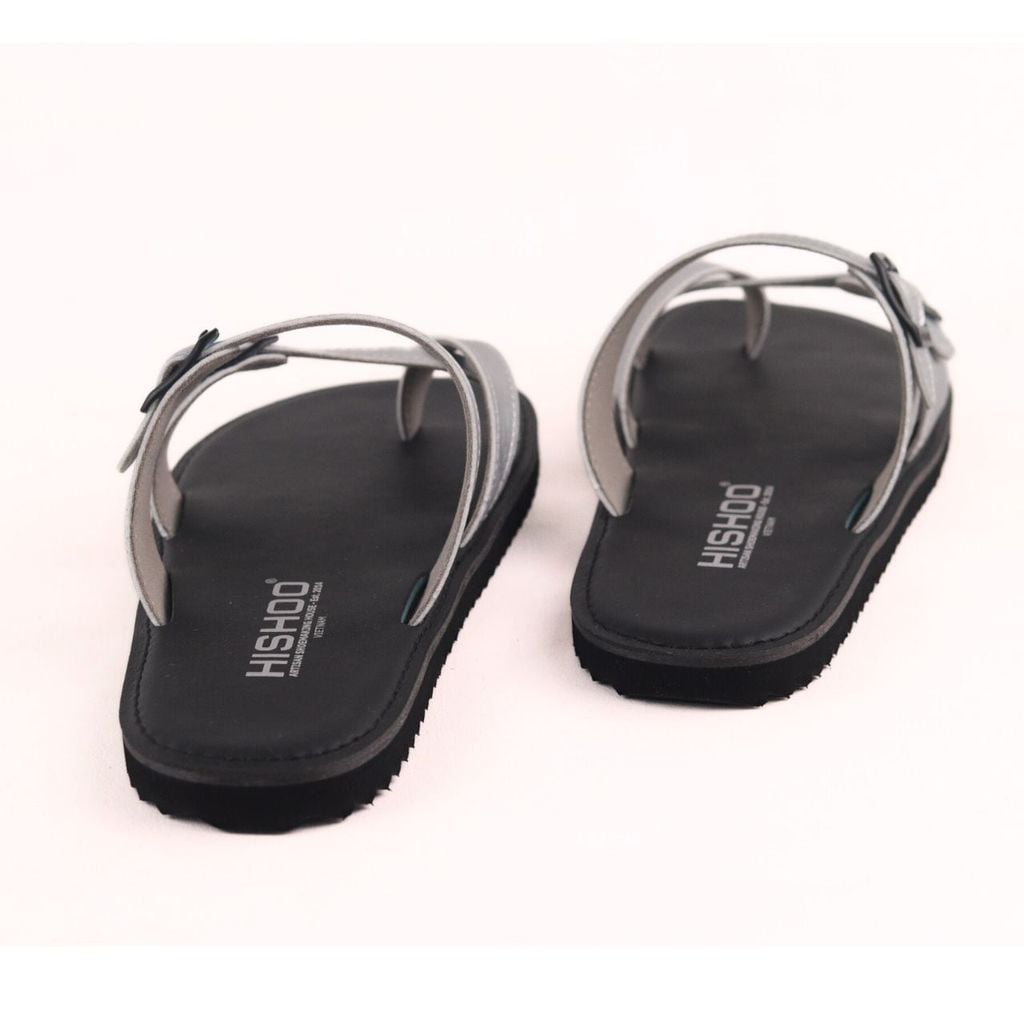 Dép lê bệt Daily Trek sandal (sandal đi bộ đường dài) Nam xỏ ngón Bạc lót da premium Felix HISHOO P098