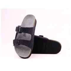 Dép đế trấu birken 2 khoá vải dạ Premium HISHOO B093