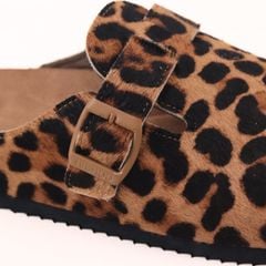 Dép đế trấu sục Boston quai ngang Da Beo Cowhide HISHOO H109