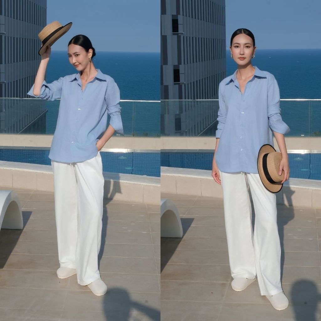 Quần dài Linen Nữ Lưng Thun, Hishoo basic mặc đi chơi, đi làm HISHOO Q3G001