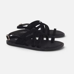 Dép Sandal lê bệt Nam quai ngang chéo xỏ ngón da lộn premium Manto 6 HISHOO K010