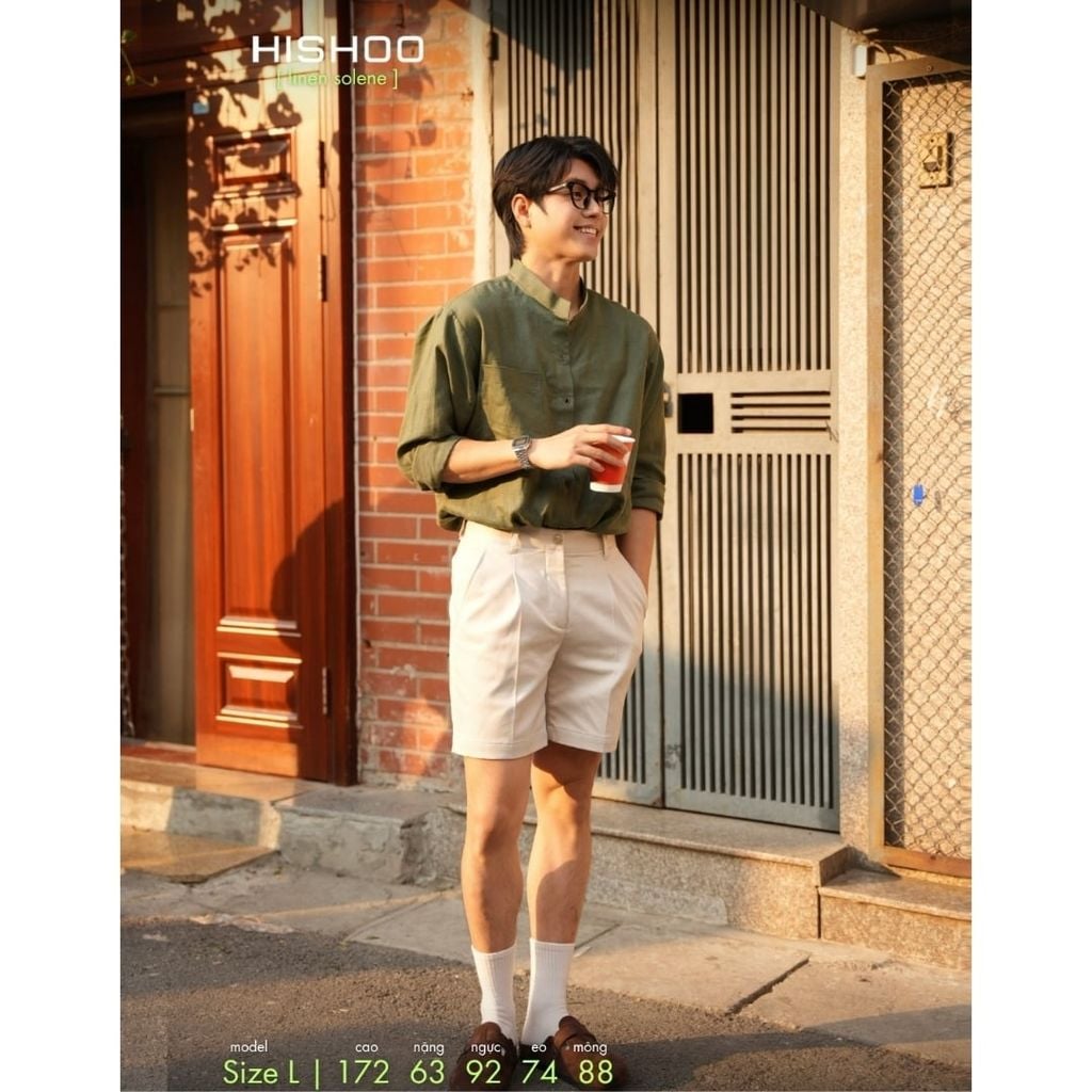 Quần short nam kaki Formax HISHOO Thoáng mát giữ form mặc đi chơi đi làm Q2T001